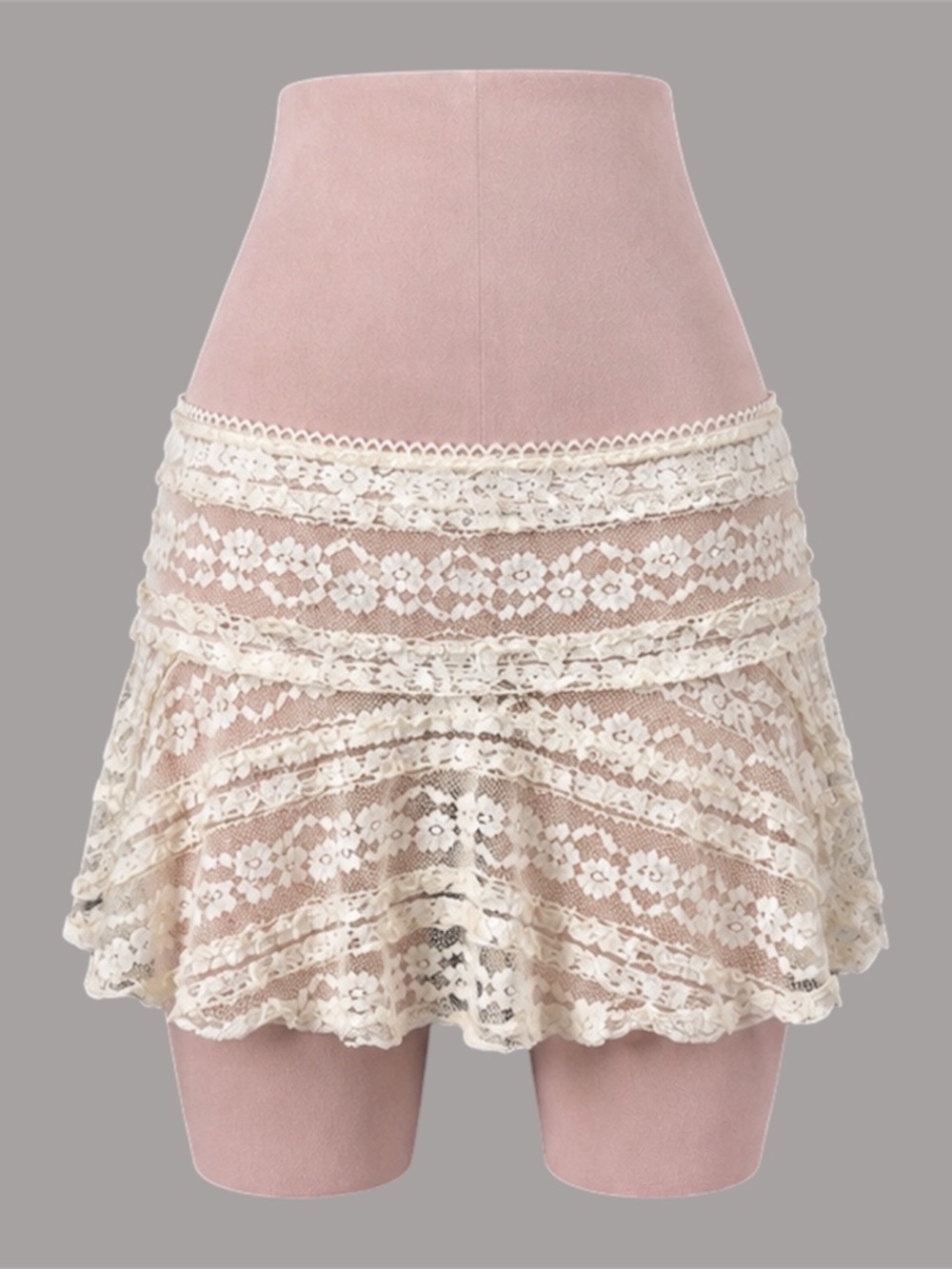 Motel Rocks Ragna Ivory Lace Mini Skirt